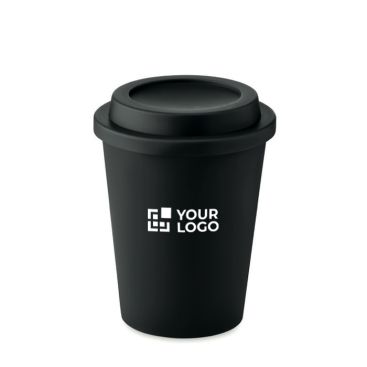 Tazza da asporto a doppia parete in plastica vista area di stampa