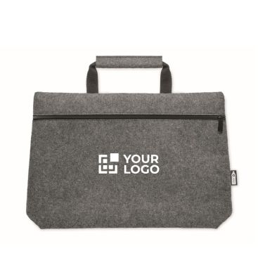 Borsa in feltro con tasca per laptop 15'' vista area di stampa