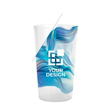 Bicchiere di plastica impilabile con marcatura InMold formato piccolo 300ml