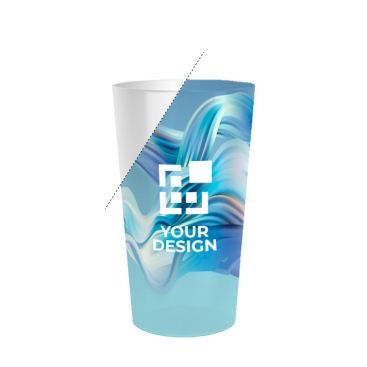Bicchiere di plastica impilabile con marcatura InMold formato grande 600 ml
