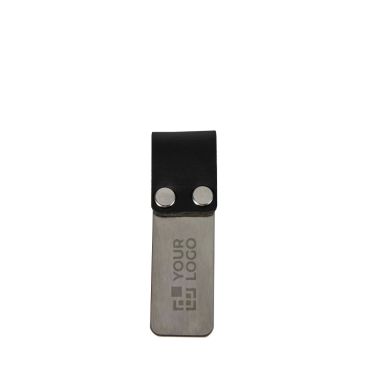 Clip per penna in acciaio inox con custodia in pelle sintetica