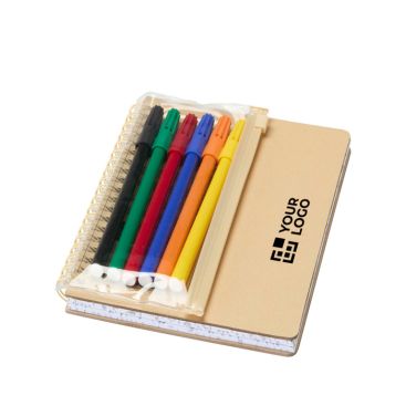 Set quaderno e pennarelli con tasca trasparente B6