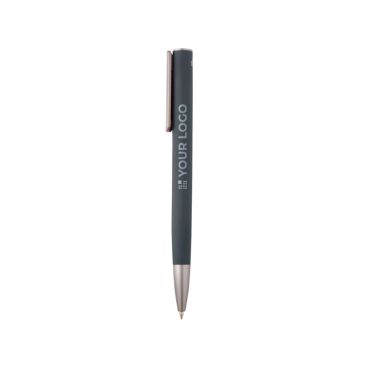 Penna in alluminio riciclato con clip argentata inchiostro blu