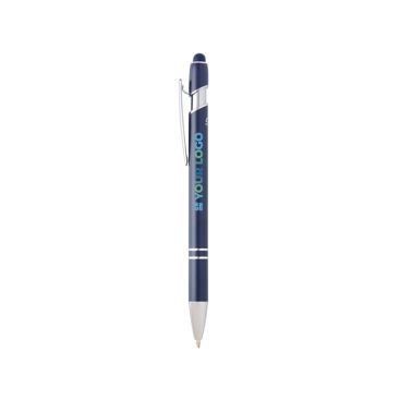 Penna in alluminio riciclato con puntatore touch inchiostro blu