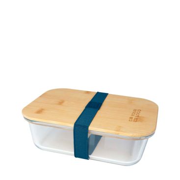 Lunch box in vetro con coperchio in bambù e sigillo in silicone 1l