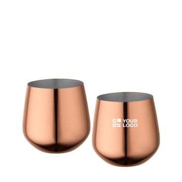 Set di due tazze in acciaio inox con finitura oro rosa 540ml