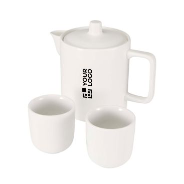 Teiera con due tazze in ceramica per il servizio del tè 600ml
