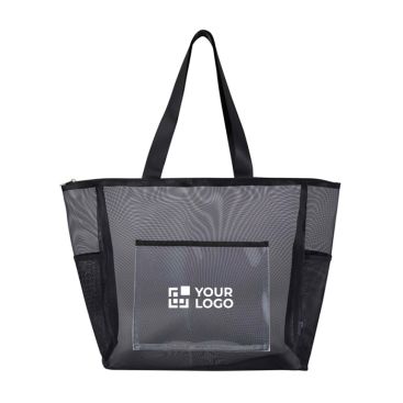 Borsa tote trasparente in rete riciclata con cerniera 23L
