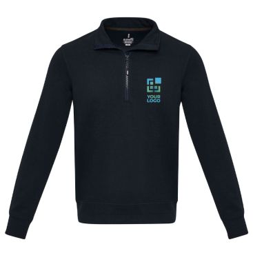 Maglione unisex in tessuto riciclato con zip corta 280g/m² Elevate NXT 
