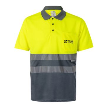 Polo bicolore da lavoro extra large in poliestere da 160g/m2 Velilla 
