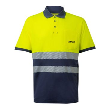 Polo da lavoro a maniche corte in piqué bicolore 150 g/m2 Velilla 