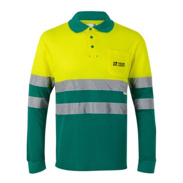 Polo piqué unisex manica lunga in cotone e poliestere 150g/m2 Velilla 