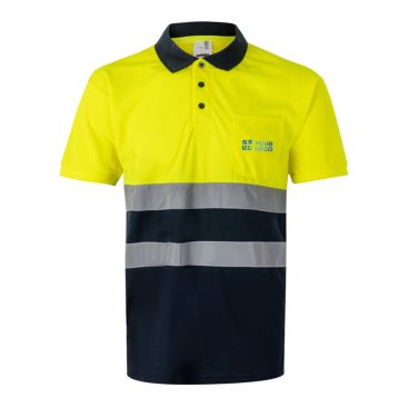Polo da lavoro a maniche corte in poliestere bird-eye 140 g/m2 Velilla 