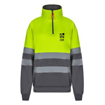 Felpa lavoro taglie grandi collo alto pile poliestere 300g/m2 Velilla 