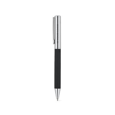 Penna cromata in acciaio inox finitura lucida inchiostro nero