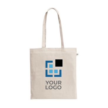 Borsa in cotone riciclato e poliestere con manici lunghi 150 g/m2