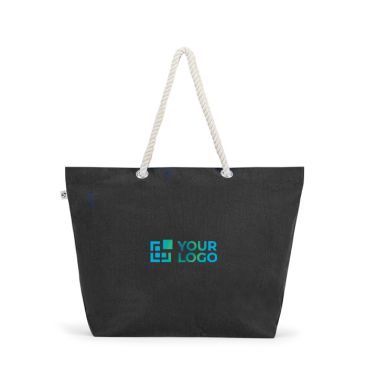 Borsa da spiaggia in cotone riciclato con manici lunghi 220 g/m2