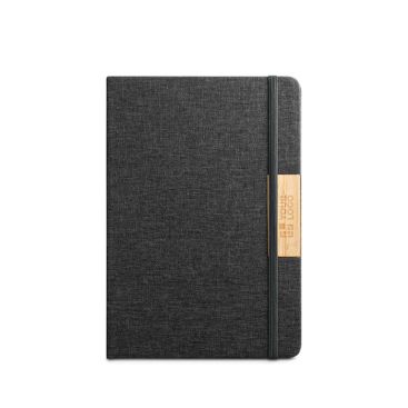 Quaderno A5 con copertina rigida in bambù e RPET con chiusura, pagine a righe