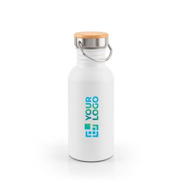 Borraccia in acciaio inox con tappo in bambù con manico 580ml