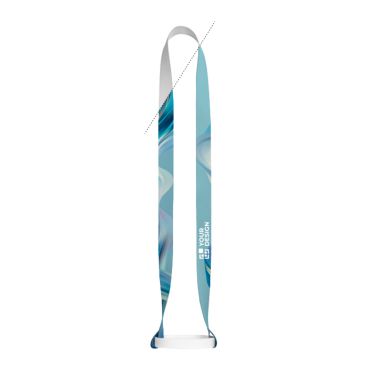 Lanyard in poliestere riciclato con portabicchiere in silicone 2 cm