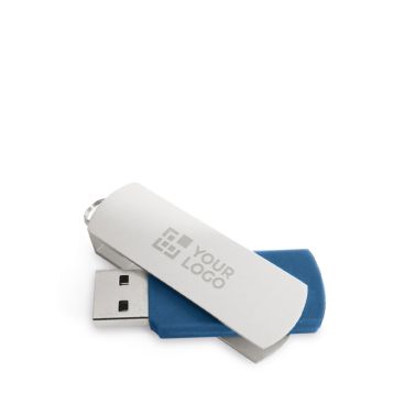 Memoria USB realizzata in plastica con clip in alluminio rotante