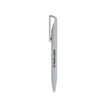 Penna nera con finitura gommata e clip metallico effetto specchio