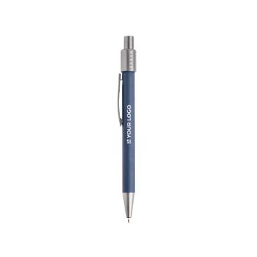 Penna in alluminio con clip metallico e spinner inchiostro nero