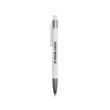 Penna a sfera in alluminio gommato con clip in plastica e inchiostro blu