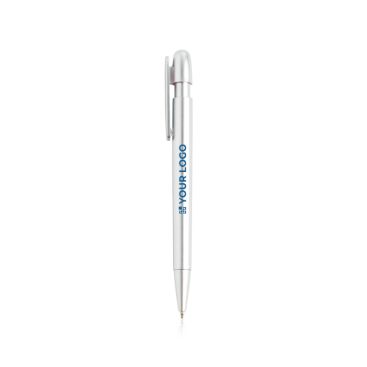 Penna in plastica riciclata con clip larga con inchiostro blu