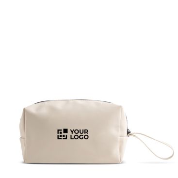 Beauty case in similpelle con tasca principale con zip