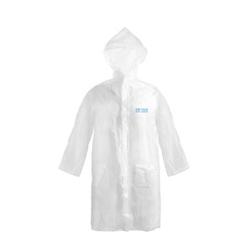 Impermeabile taglia unica con chiusura frontale e cappuccio in PVC