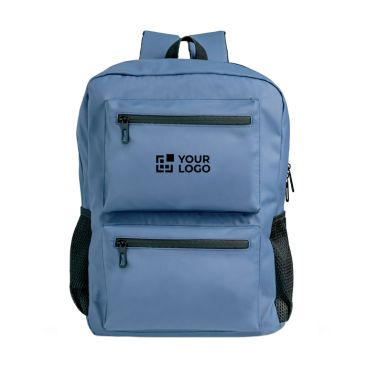 Zaino in pelle PU con tasche frontali e laterali in rete 15.6''
