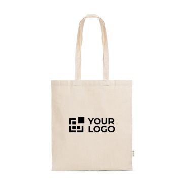 Borsa per la spesa in materiale riciclato con manici lunghi 180 g/m2
