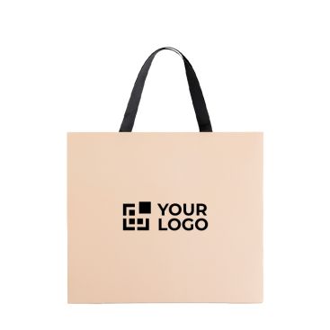 Borsa di carta premium opaca con soffietto e manici in tessuto resistente 9kg