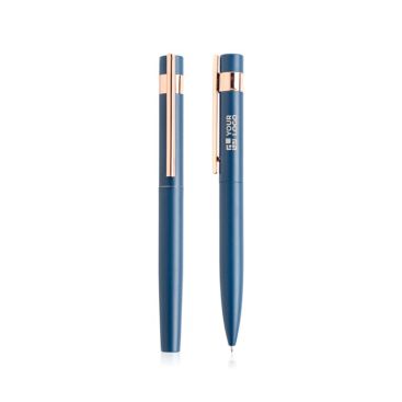 Set penna e roller con dettagli in rosa dorato con inchiostro nero
