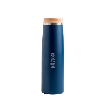 Borraccia termica in acciaio inox con tappo in bambù naturale 550ml