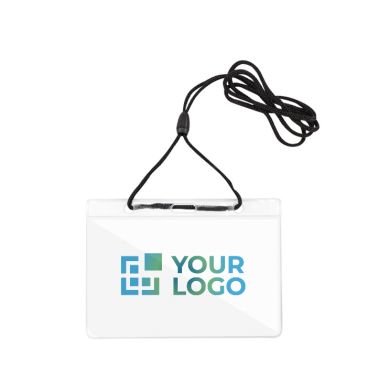 Porta badge identificativo con laccetto regolabile 10,3x6,6cm
