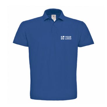 Polo da uomo con 2 bottoni abbinati in cotone piqué da 180 g/m2 B&C vista area di stampa