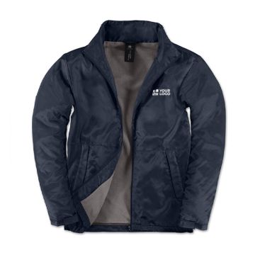 Giacca a vento impermeabile da uomo in poliestere 210T B&C color grigio scuro