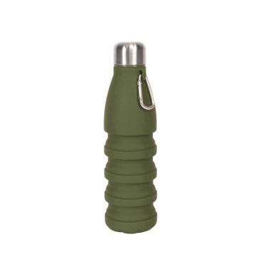 Borraccia pieghevole di silicone senza BPA con moschettone da 550ml