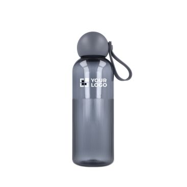 Borraccia di plastica monocromatica con tappo tondo e manico 600 ml