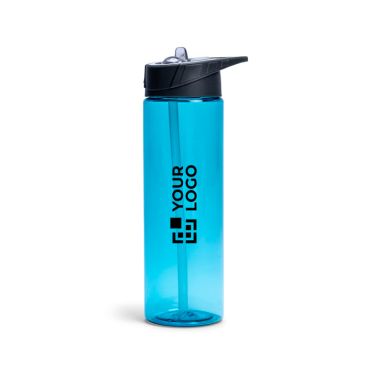 Borraccia in Tritan senza BPA con cannuccia interna da 700ml color nero