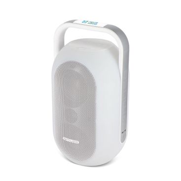 Altoparlante bianco con luce ambientale multicolore e manico Muse