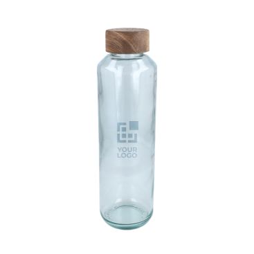 Bottiglia in vetro riciclato prodotta in Europa con tappo in legno 650ml