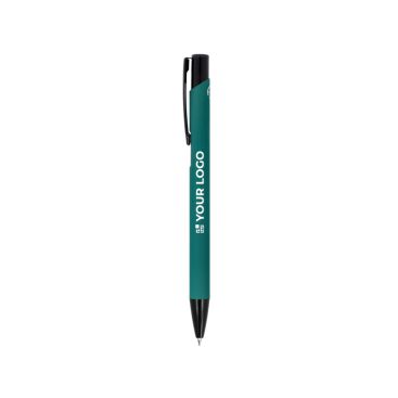 Penna in alluminio riciclato con clip nero e inchiostro blu
