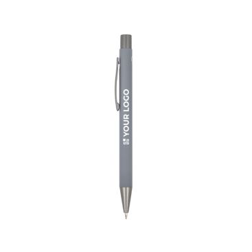 Penna a sfera in alluminio soft touch, corpo sottile e inchiostro nero