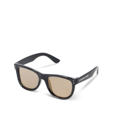 Occhiali da sole neri con protezione UV400 e montatura elegante