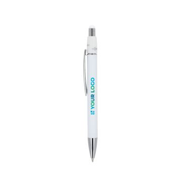 Penna a rotazione in alluminio con clip in metallo inchiostro blu