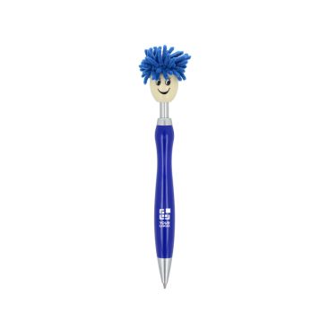 Penna a scatto con originale design peloso girevole, inchiostro blu
