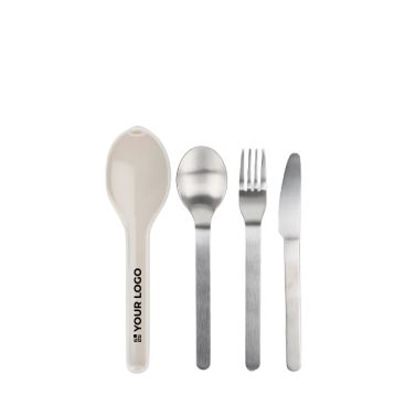 Set di 3 posate in acciaio inox con custodia in plastica resistente